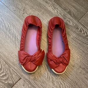 Sudini Red Knot-Twist Ballet Flats